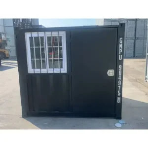 2025 Rhino-Cross-Containers 7ft Black Shipping Container with Door and Window